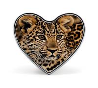 Cute Leopard Lapel Pin Heart Brooch Premium Aluminum Alloy Badge Lightweight Wearable Badge Cute Love Brooch For Valentine'S Day Mother'S Day Wedding Daily Wear & Gift Pin