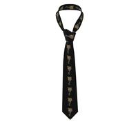 Cute Leopard Men'S Silk Polyester Ties,All-Over Print Necktie For Business,Wedding,Party-Non-Fade,Non-Wrinkle, Anti-Flyaway Clip Design