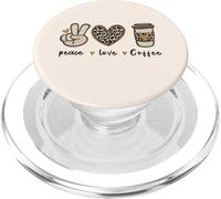 Cute Leopard Peace Sign Love Coffee Heart For Cafe Lovers PopSockets PopGrip for MagSafe
