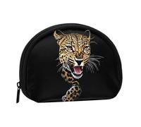Cute Leopard Print Coin Purse Mini Wallet for Women Girls Personality Small Coin Pouch Shell Storage Bag Clutch Wallets, One Size, Casual