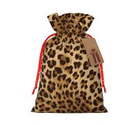 Cute Leopard Print Drawstring Bags Burlap Gifts Bag With Drawstring Gift Bags For Wedding/Party/Festival/Storage