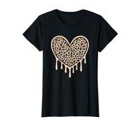 Cute Leopard Print Heart Leopard Cheetah Pattern Women Girls T-Shirt