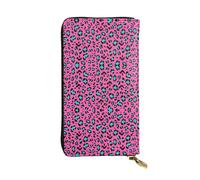 Cute Leopard Print Leather Long Clutch Wallet – Fashionable Personalized Wallet, Multiple Card Slots, Gift Ready, Black, One Size