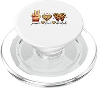Cute Leopard Print Peace Love Dental PopSockets PopGrip for MagSafe