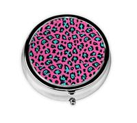 Cute Leopard Print Personalised Portable Pillbox with,Mini Pillbox Compact and Convenient Pill Organiser for Storing and Organising Pills