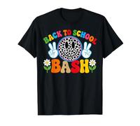 Cute Leopard Smile Face Back to School Bash Teacher Student Value Graphic T-Shirt, Men, Black, L