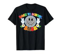 Cute Leopard Smile Face Back to School Bash Teacher Student Value Graphic T-Shirt, Men, Black, XL