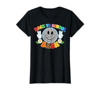 Cute Leopard Smile Face Back to School Bash Teacher Student Value Graphic T-Shirt, Women, Black, L