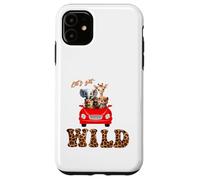 Cute Lets Get Wild Safari Zoo Animals Party Red Car Case for iPhone 11