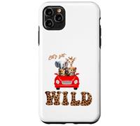 Cute Lets Get Wild Safari Zoo Animals Party Red Car Case for iPhone 11 Pro Max