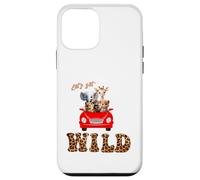 Cute Lets Get Wild Safari Zoo Animals Party Red Car Case for iPhone 12 mini