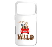 Cute Lets Get Wild Safari Zoo Animals Party Red Car Case for iPhone 17 Pro