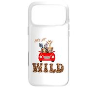 Cute Lets Get Wild Safari Zoo Animals Party Red Car Case for iPhone 17 Pro Max