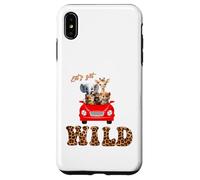 Cute Lets Get Wild Safari Zoo Animals Party Red Car Case for iPhone XS Max