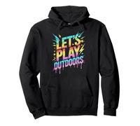 Cute LET'S PLAY OUTDOORS Sports Teacher Jump On Snack Fast Pullover Hoodie
