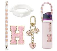 Cute Letter Charm Set Compatible with Owala Water Bottle 24 oz, 32 oz, 40 oz, Owala Kids, Owala Coffee Tumbler, Owala FreeSip - Includes Handle Strap, for Owala Accessories & Stanley Cup Accessories