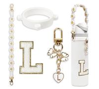 Cute Letter Charms Set Compatible with 24oz 32oz 40oz Owala Water Bottle, Owala Kids, Owala Coffee Tumbler, Owala FreeSip, Includes Handle Strap, for Cup Accessories