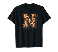Cute Letter N Initial Name Leopard Cheetah Animal Print T-Shirt