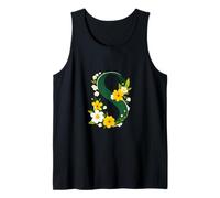 Cute Letter S Tshirt. The Letter S with Flowers and Leaves Tank Top