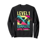 Cute Level 1 Complete 1st Wedding Anniversary Gamer Girl Sweatshirt