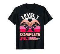 Cute Level 1 Complete 1st Wedding Anniversary Gamer Girl T-Shirt