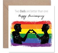 Cute LGBT Anniversary Card - Two Dads - Romantic Happy Anniversary Card for LGBTQ Men, 145mm Sweet I Love You Anniversaries Greeting Cards