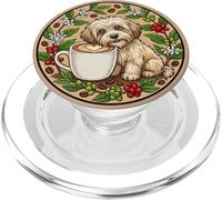 Cute Lhasa Apso Puppy Dog A Cup Of Coffee In The Morning PopSockets PopGrip for MagSafe