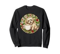 Cute Lhasa Apso Puppy Dog A Cup Of Coffee In The Morning Sweatshirt