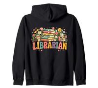 Cute Librarian Book Lover Reading Floral Zip Hoodie