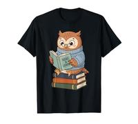 Cute Librarian Owl Reading Books Cozy Graphic Value Graphic T-Shirt