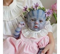 Cute Lifelike Reborn Baby Dolls Fairy Girl 12 Inch Mini Realistic Simulation Reborn Baby Doll That Look Real Avatar Meadow Silicone Baby Dolls with Cloth Body Glow-In-The-Dark Toy Gift for Kids Age 3+