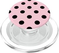 Cute Light Pink Black Polka Dot Pattern Aesthetic Big Dots PopSockets PopGrip for MagSafe