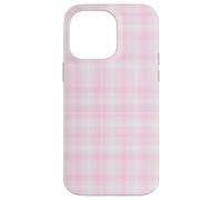 Cute Light Pink Plaid Checkered Gingham Pattern Minimalist Case for iPhone 14 Pro Max