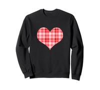 Cute Light Pink Red Gingham Check Plaid Checkered Pattern Sweatshirt