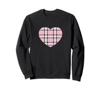Cute Light Pink White Black Plaid Gingham Checkered Pattern Sweatshirt