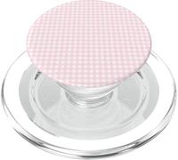 Cute Light Pink White Gingham Check Plaid Checkered Pattern PopSockets PopGrip for MagSafe