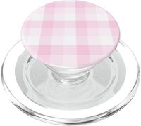 Cute Light Pink White Gingham Check Plaid Checkered Pattern PopSockets PopGrip for MagSafe