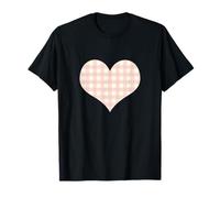 Cute Light Pink Yellow Gingham Check Plaid Checkered Pattern T-Shirt