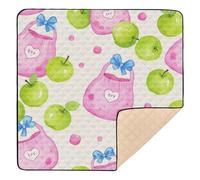 Cute Light Red Bag Green Fruit Cute Foldable mat for Baby to Play on Floor for Indoor Outdoor Washable Foldable Kicking Mat for Babies Infants Toddlers, 50'' x 50''para juegos de