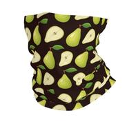 Cute Lime Green Pear Black Headscarf 26X30Cm Unisex Headwear Uv Protection Half Face Scarf For Sports Tennis Outdoor
