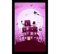 Cute Lined Halloween Composition Notebook / Journal: Fun Cool Spooky Pink Cartoon Haunted House Notepad For Women and Kids (Girls, Teens), Teachers & ... | Great Gift | 6x9" | 120 Wide Ruled Pages.