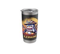 Cute Linux Samurai Penguin Outfit Programming Costume Stainless Steel Insulated Tumbler