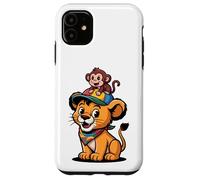 Cute Lion and Monkey Friends - Jungle Animal Cartoon Case for iPhone 11