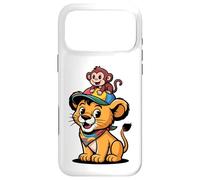Cute Lion and Monkey Friends - Jungle Animal Cartoon Case for iPhone 17 Pro Max