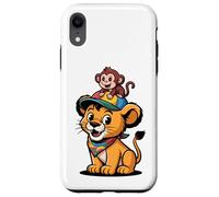 Cute Lion and Monkey Friends - Jungle Animal Cartoon Case for iPhone XR