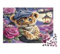 Cute Lion Cub Hat 1000 Piece Jigsaw Puzzle Bundle for Puzzle Lovers Recycled Paper Home Decoration Wall Display Brain Game Puzzle Jigsaw 70x50cm/1000pcs