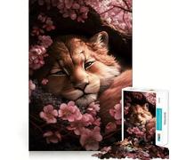 Cute Lion Cub Sleeping 1000 Pieces Jigsaws Adults Puzzles Gifts Reason Skill Nice Thick Happy Challenge Fine Art (50x75cm)