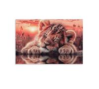Cute Lion Cub Sleeping,Adult Jigsaw Puzzle 1000 Pieces,Classic Jigsaw Puzzles for Teens Boys and Girls,For DIY educational games,Gifts Home Decoration38x52cm