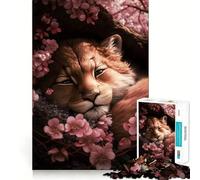 Cute Lion Cub Sleeping Adult Jigsaw Puzzle1000 Pieces Strong Logic Precise Connection Joyful Challenge Premium Gift (38x26cm)