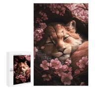 Cute Lion Cub Sleeping Puzzle for Adults, 1000 PCS, Illustrated Jigsaw Edition, A Shared Indoor Activity for Cosy Winter Nights